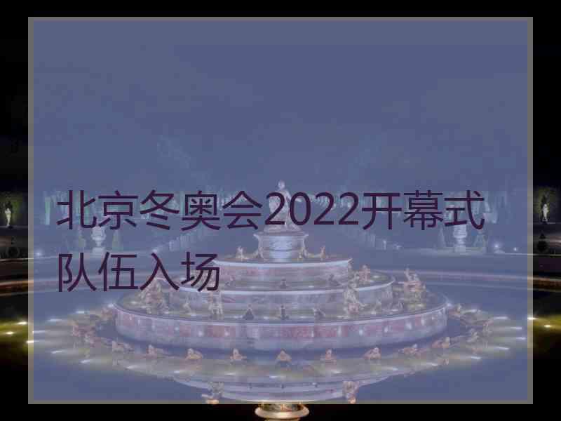 北京冬奥会2022开幕式队伍入场