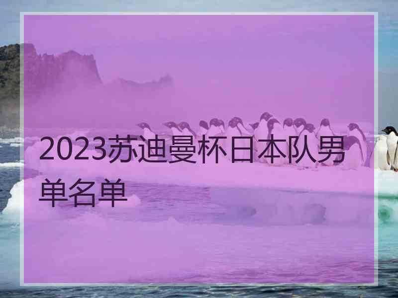 2023苏迪曼杯日本队男单名单