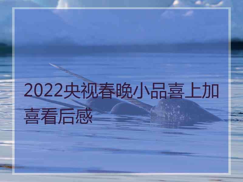 2022央视春晚小品喜上加喜看后感