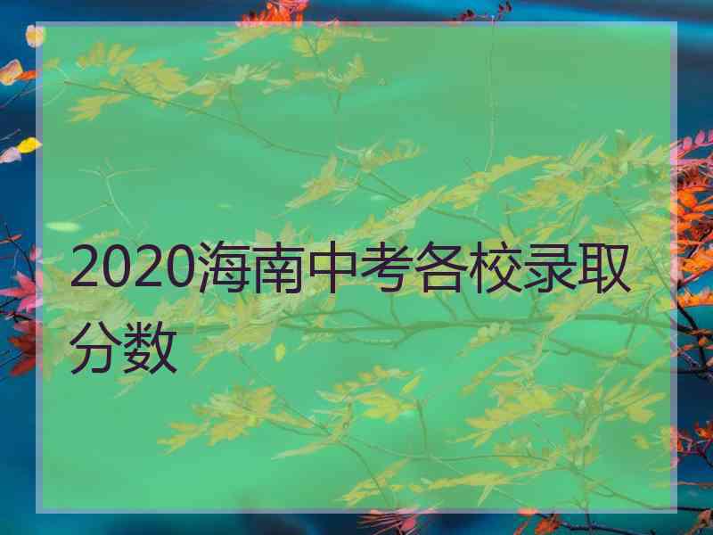 2020海南中考各校录取分数