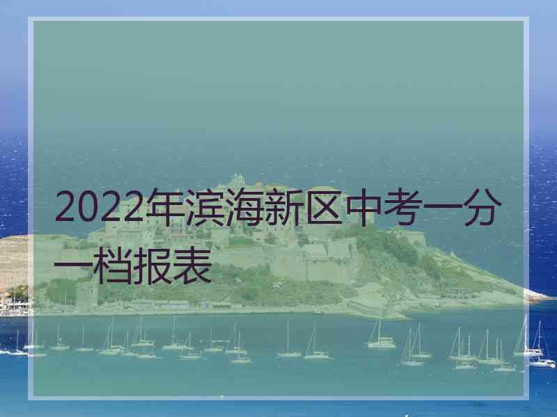 2022年滨海新区中考一分一档报表