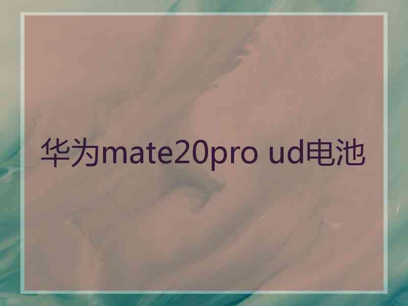 华为mate20pro ud电池