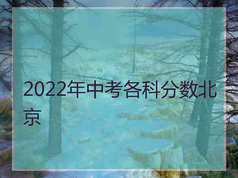 2022年中考各科分数北京