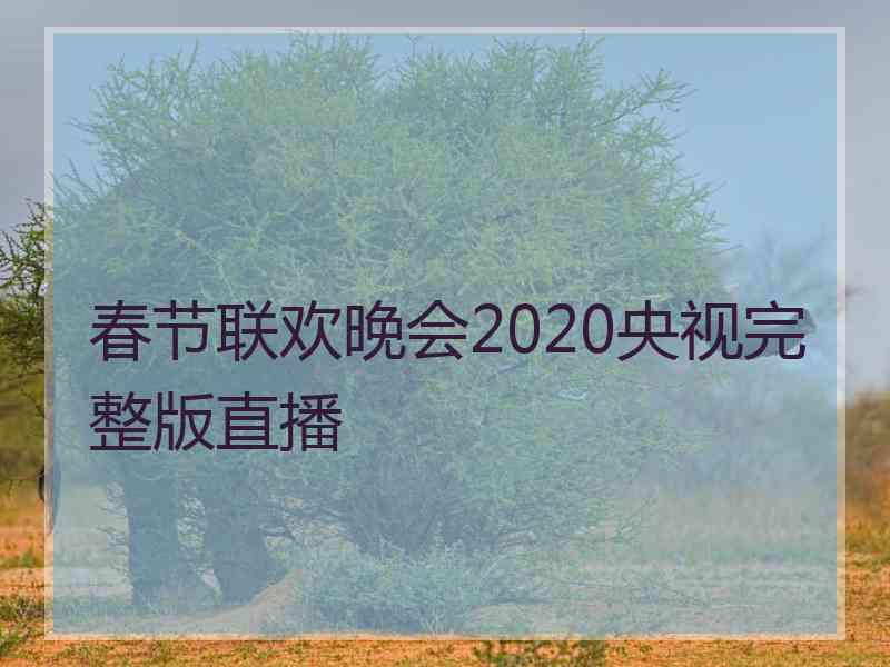 春节联欢晚会2020央视完整版直播