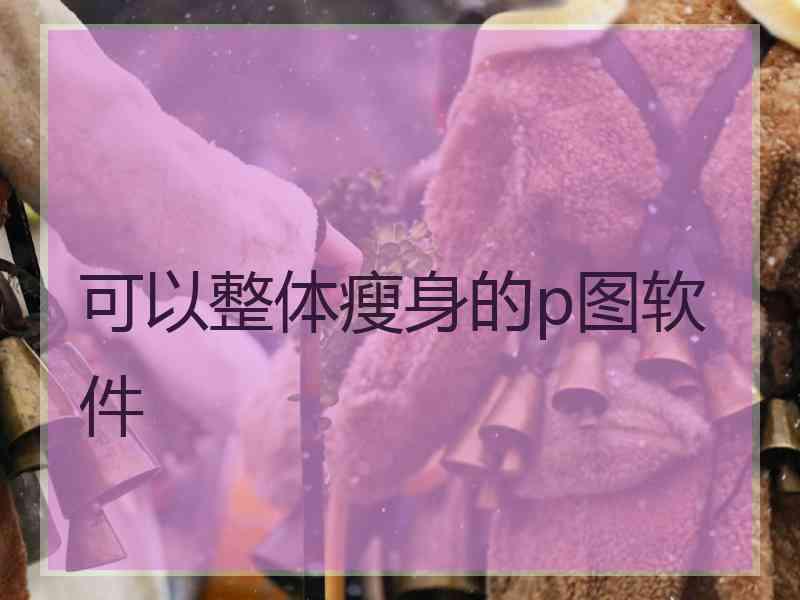 可以整体瘦身的p图软件