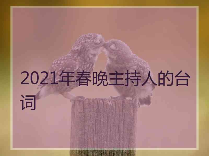 2021年春晚主持人的台词