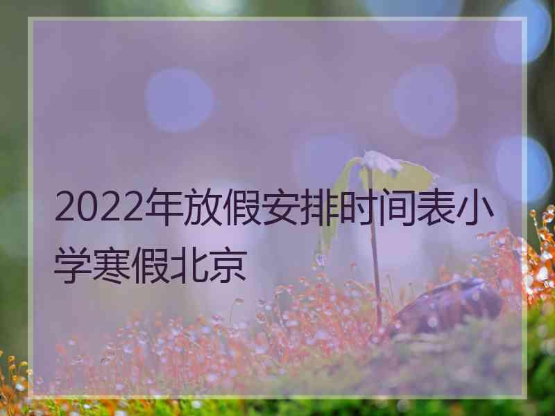 2022年放假安排时间表小学寒假北京