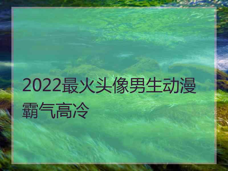 2022最火头像男生动漫霸气高冷