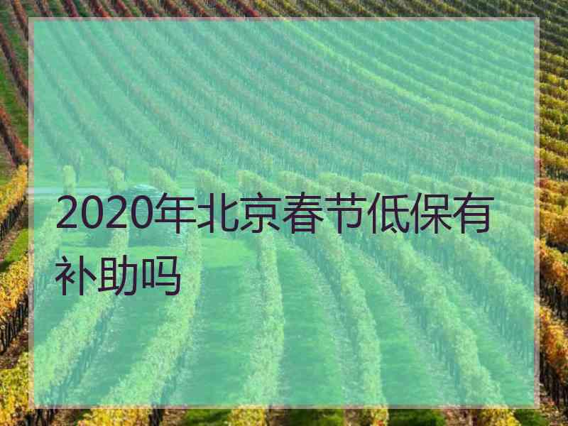 2020年北京春节低保有补助吗