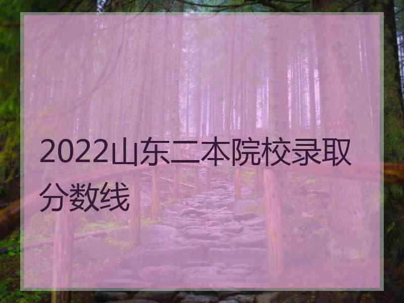 2022山东二本院校录取分数线