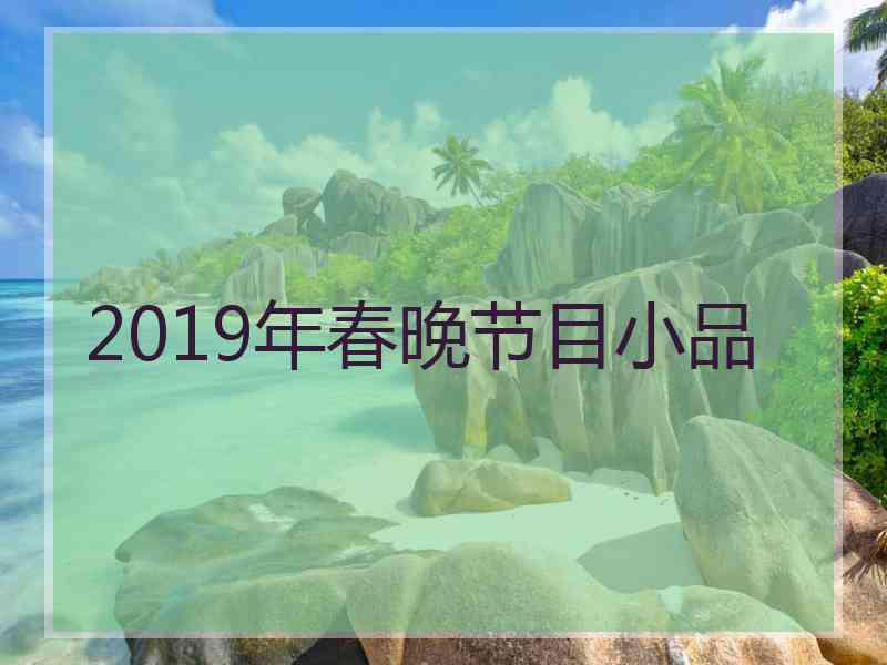 2019年春晚节目小品