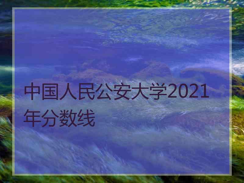 中国人民公安大学2021年分数线