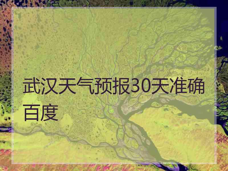 武汉天气预报30天准确百度