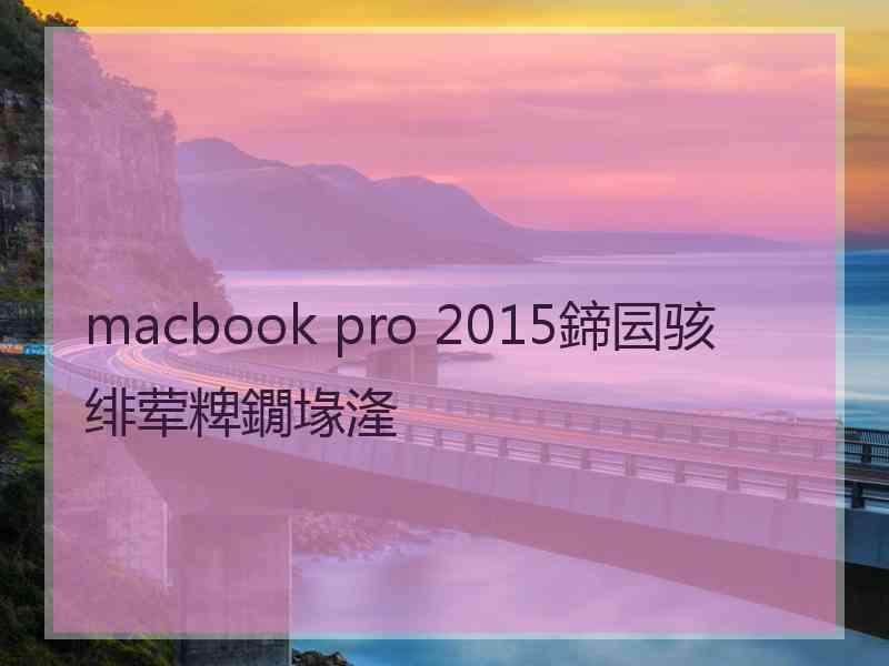 macbook pro 2015鍗囩骇绯荤粺鐗堟湰