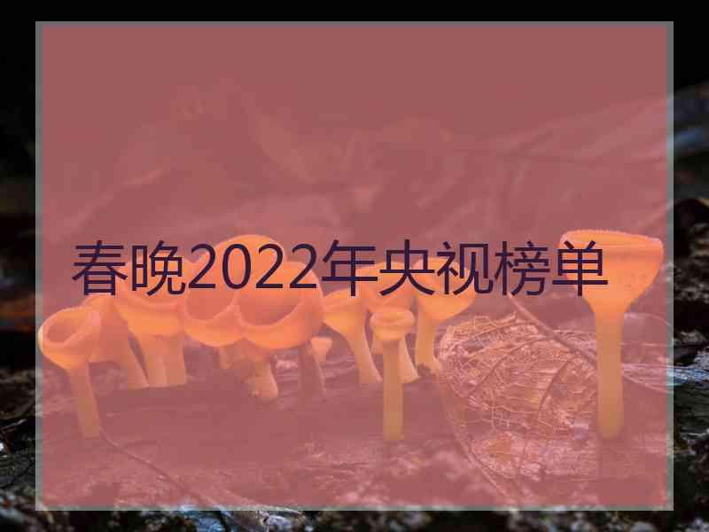 春晚2022年央视榜单