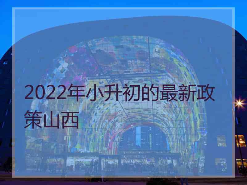 2022年小升初的最新政策山西