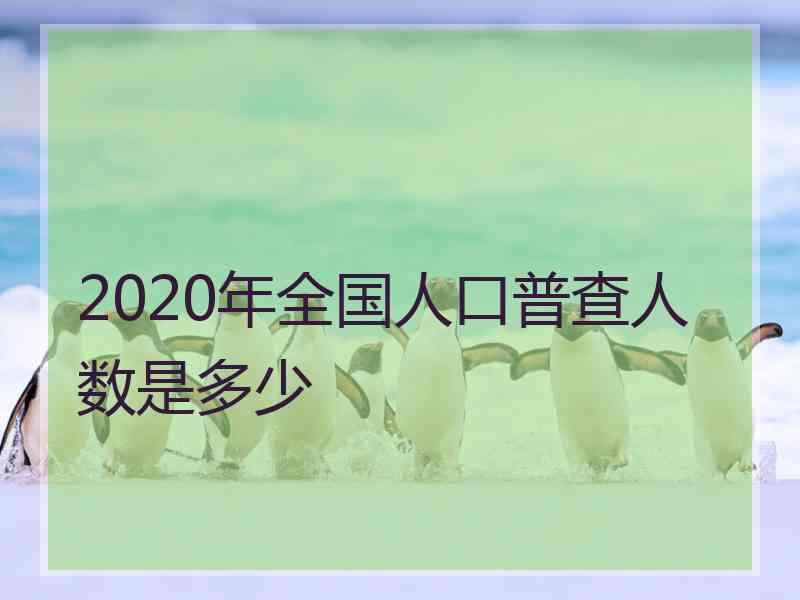 2020年全国人口普查人数是多少