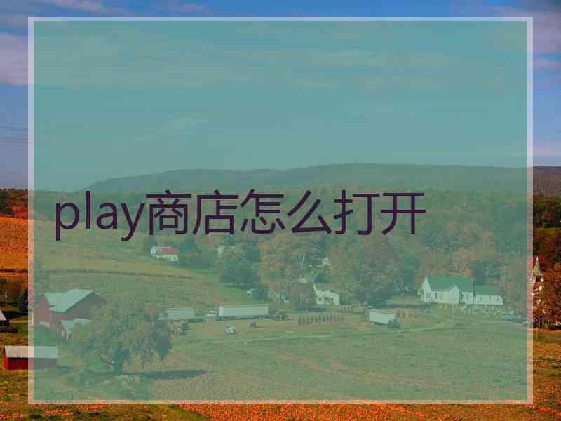 play商店怎么打开