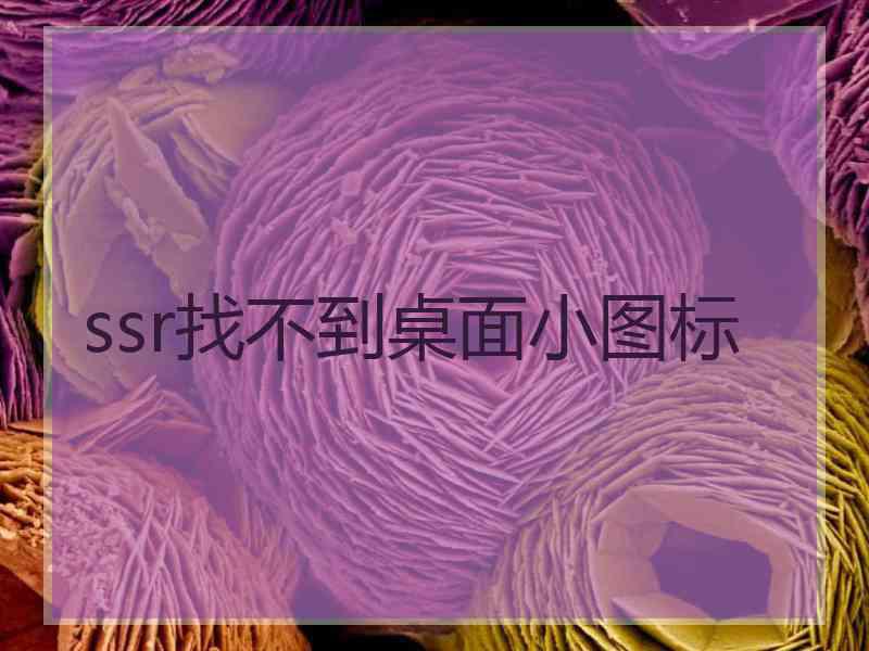 ssr找不到桌面小图标