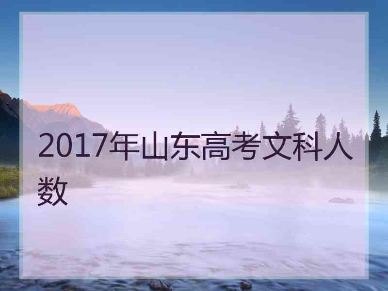 2017年山东高考文科人数