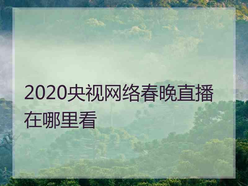 2020央视网络春晚直播在哪里看