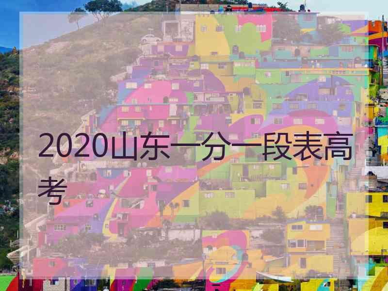 2020山东一分一段表高考