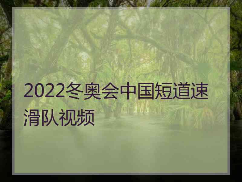 2022冬奥会中国短道速滑队视频