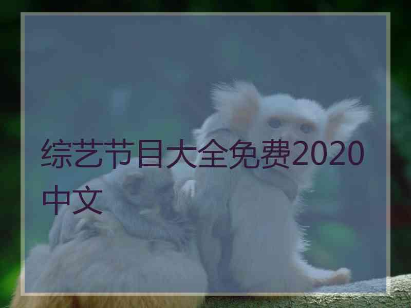 综艺节目大全免费2020中文