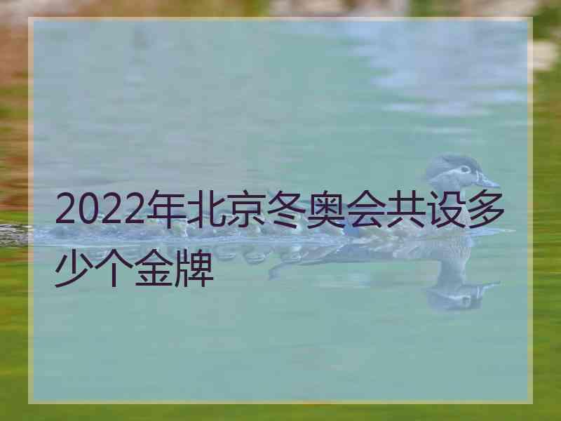 2022年北京冬奥会共设多少个金牌