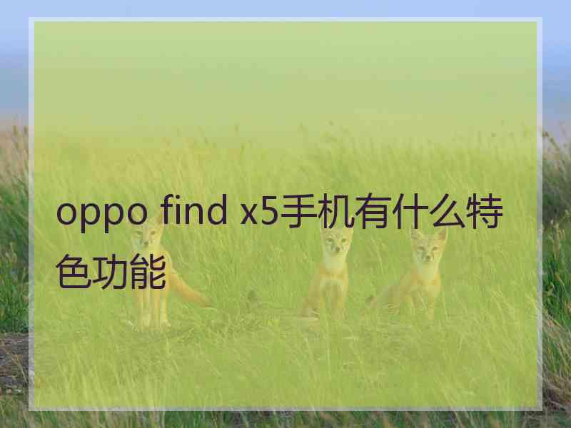 oppo find x5手机有什么特色功能