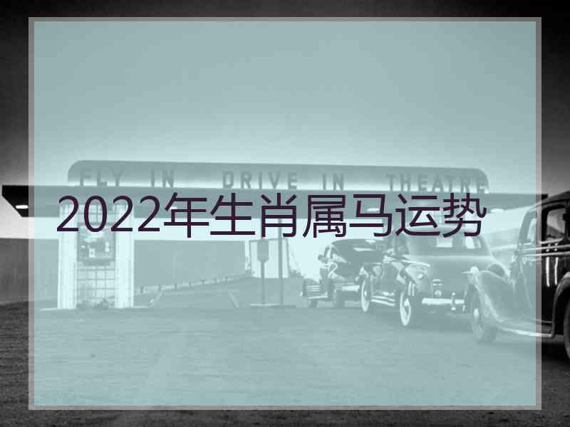 2022年生肖属马运势