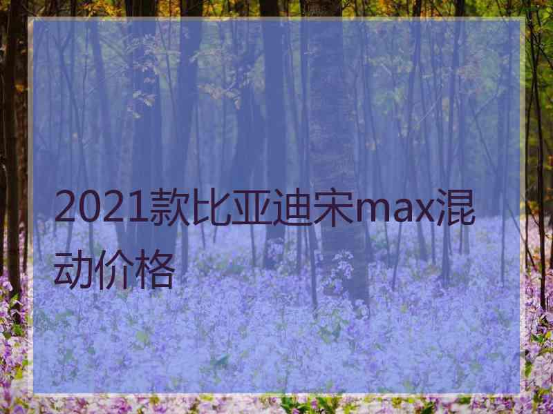 2021款比亚迪宋max混动价格