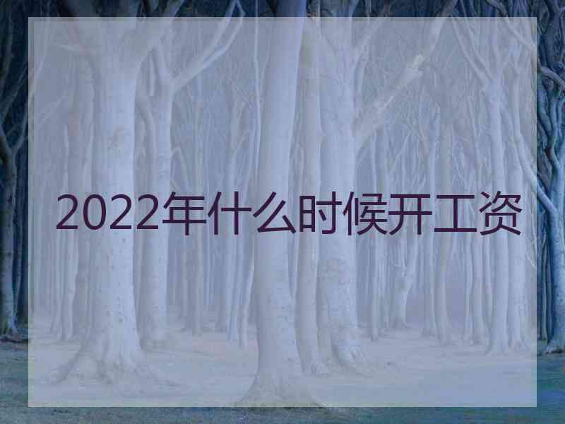 2022年什么时候开工资