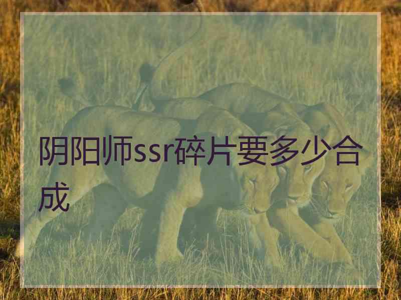 阴阳师ssr碎片要多少合成