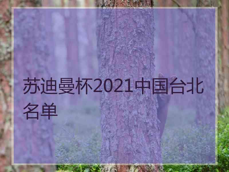 苏迪曼杯2021中国台北名单