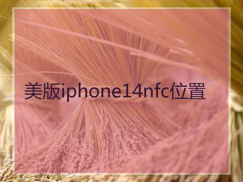 美版iphone14nfc位置