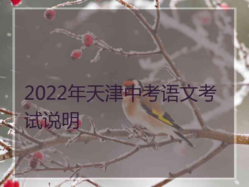 2022年天津中考语文考试说明