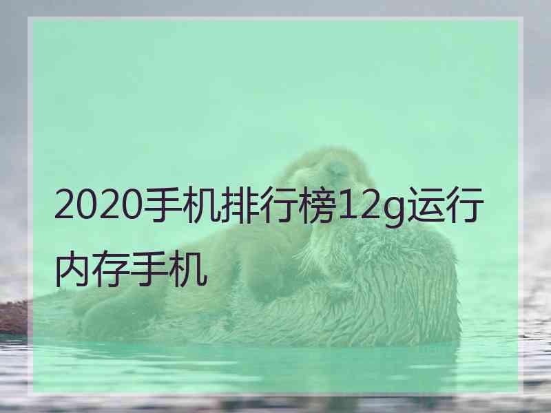 2020手机排行榜12g运行内存手机