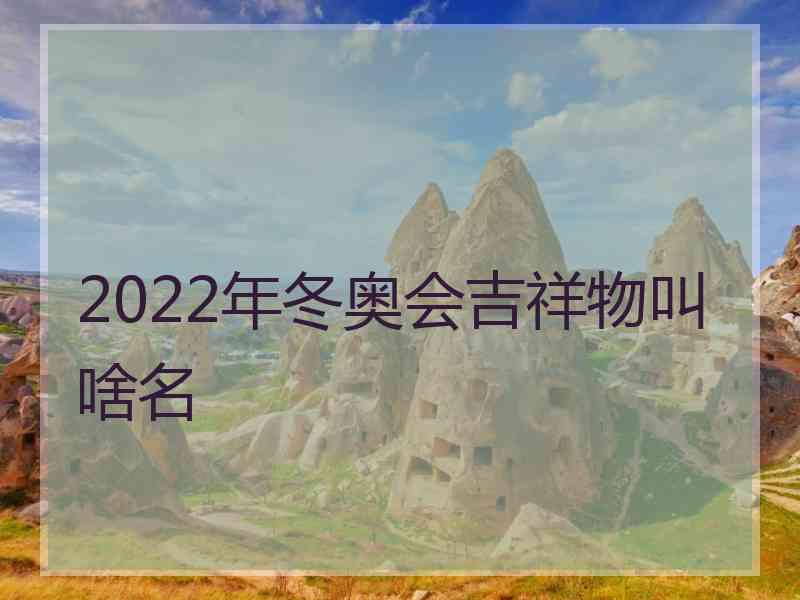 2022年冬奥会吉祥物叫啥名