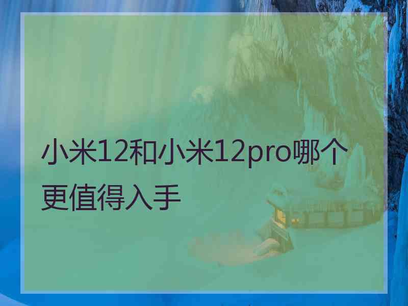 小米12和小米12pro哪个更值得入手