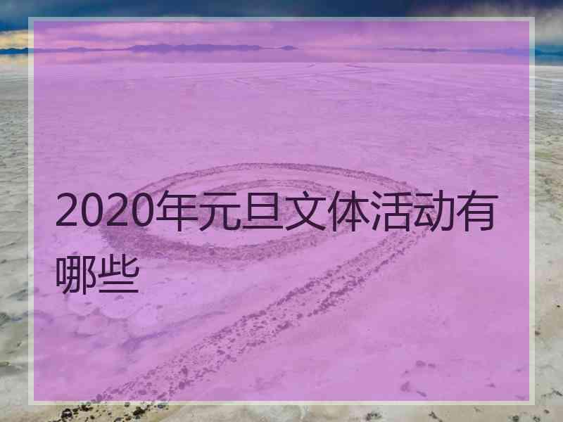 2020年元旦文体活动有哪些