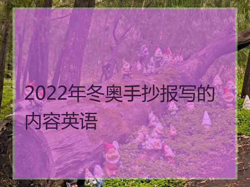 2022年冬奥手抄报写的内容英语