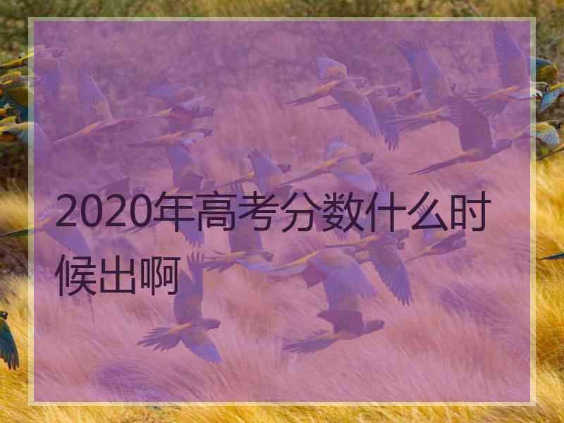 2020年高考分数什么时候出啊