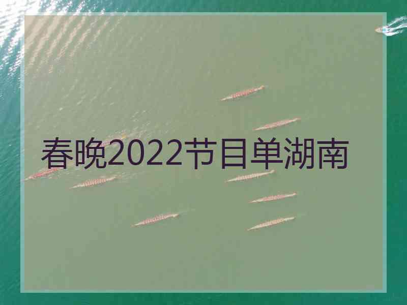 春晚2022节目单湖南