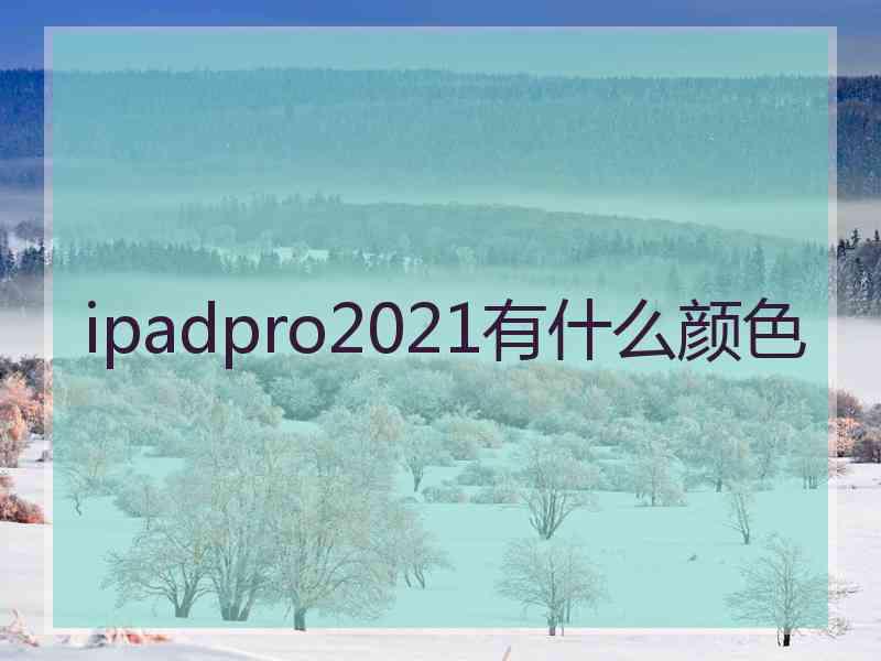 ipadpro2021有什么颜色