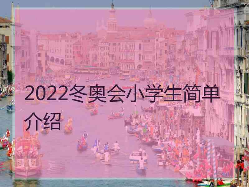 2022冬奥会小学生简单介绍