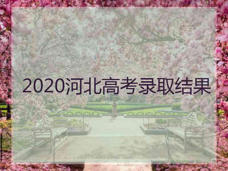 2020河北高考录取结果