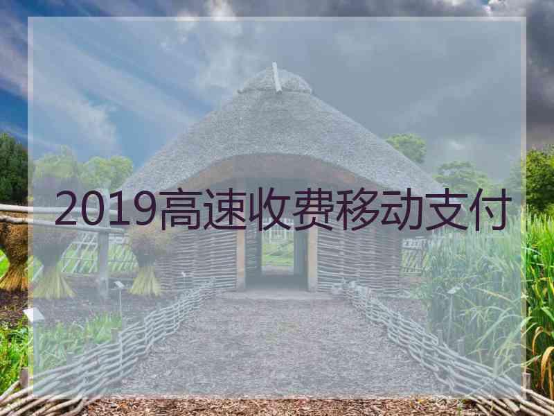 2019高速收费移动支付