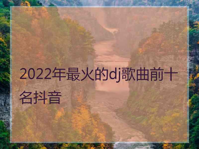 2022年最火的dj歌曲前十名抖音