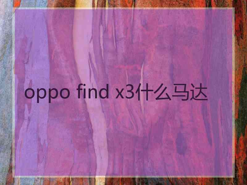 oppo find x3什么马达